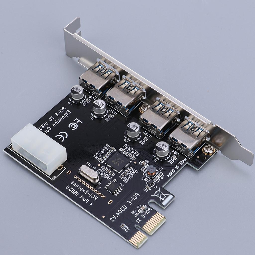 Desktop -E to USB 3.0 Expansion Card 4 USB Ports Hub Adapter