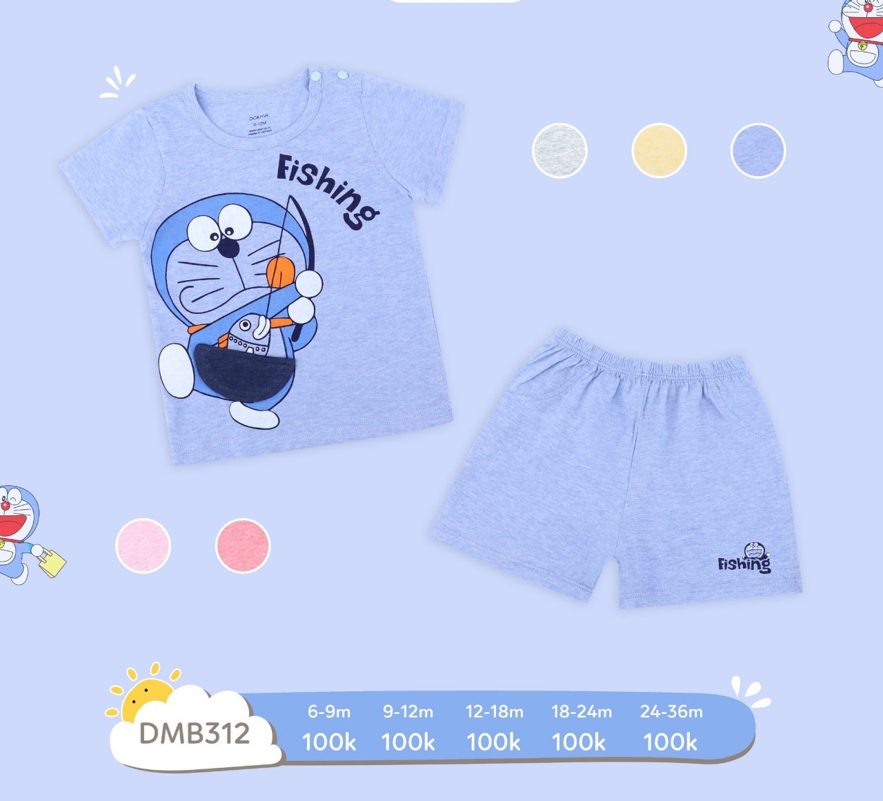 Bộ cộc tay bé trai 6-36 tháng, Bộ hè cho bé hình ngộ nghĩnh vải cotton co giãn tốt thấm hút mồ hôi tốt