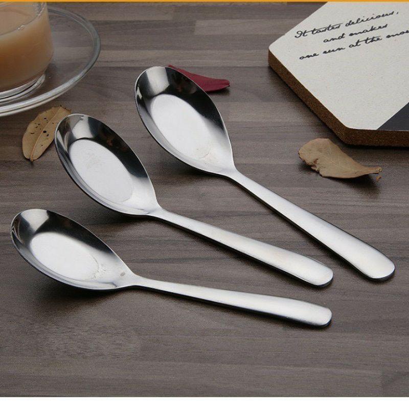 Bộ 3Thìa ăn phở/súp Inox 304 cao cấp bóng loáng