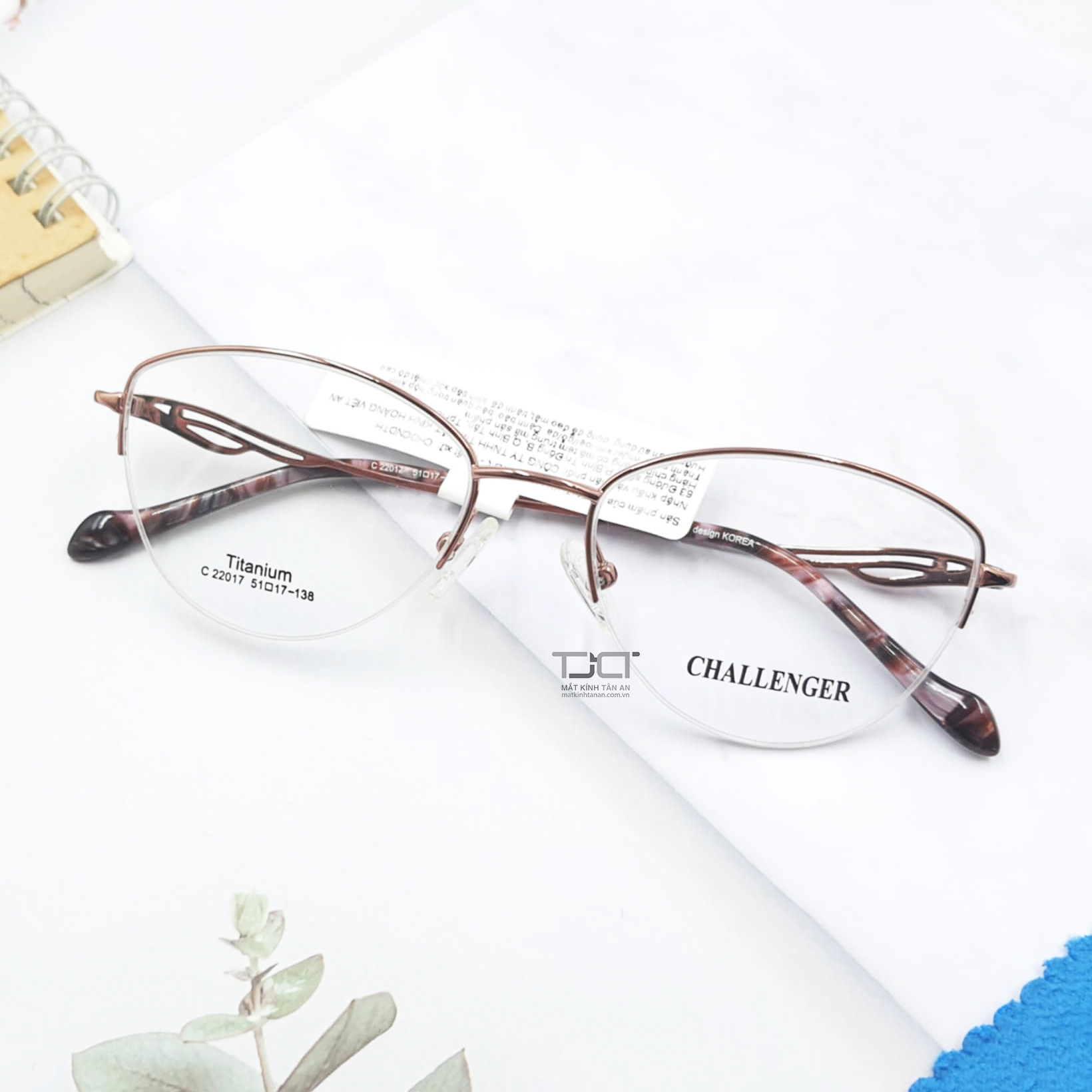 GỌNG KÍNH XẺ CƯỚC THỜI TRANG DÀNH CHO NỮ, CHÍNH HÃNG CHALLENGER C22017
