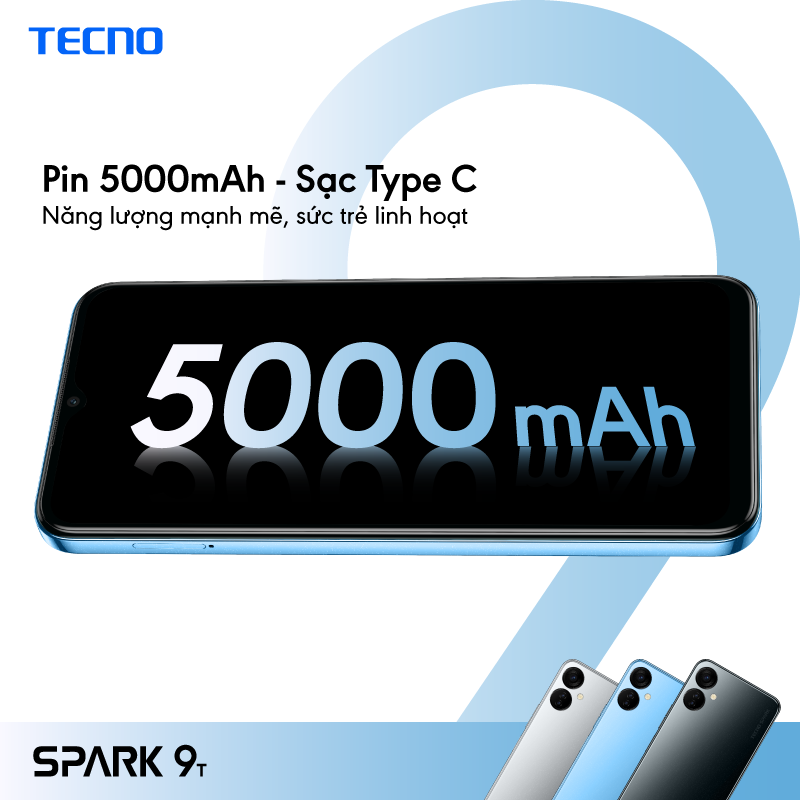 Điện thoại thông minh Tecno Spark 9T 4GB/64GB - Camera selfie 32MP - Hàng Chính Hãng