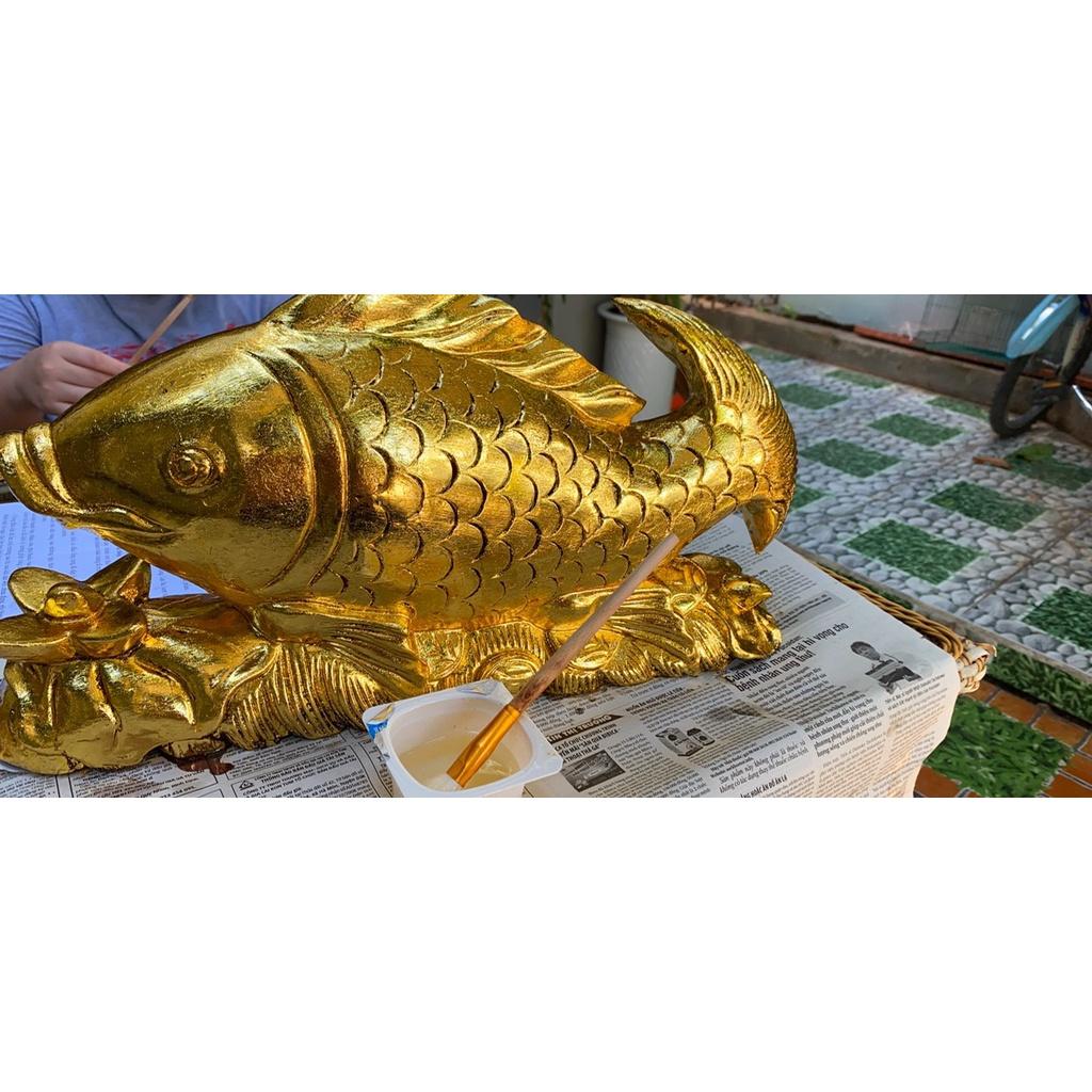 Combo 2500 lá dát vàng TRỌN BỘ DÁT VÀNG 24K TRÊN KIM LOẠI, GỖ, NHỰA kèm keo, phủ bảo vệ, bút chổi