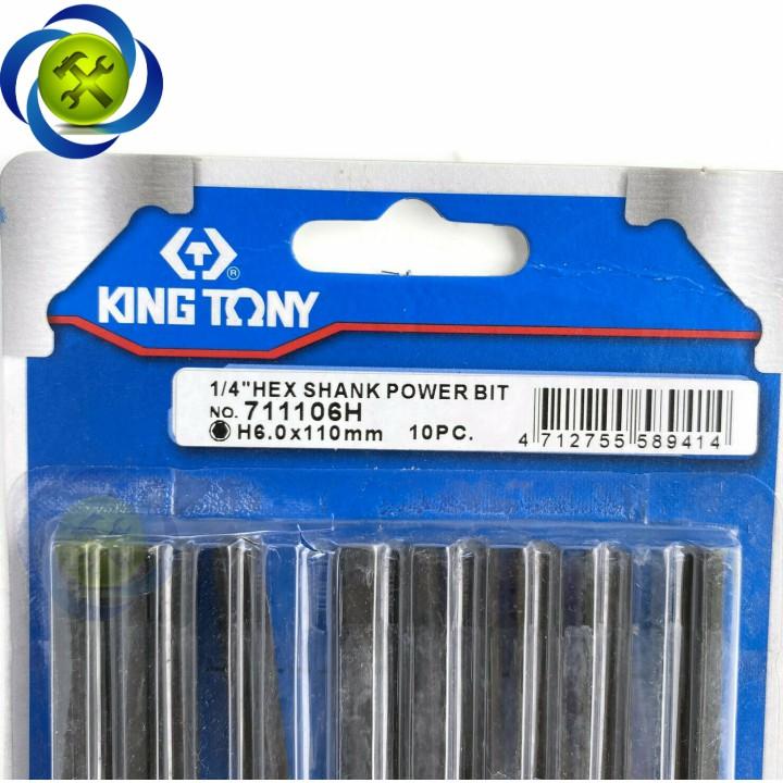 Mũi lục giác 6mm dài 110mm Kingtony 711106H (10 cây/vỉ)