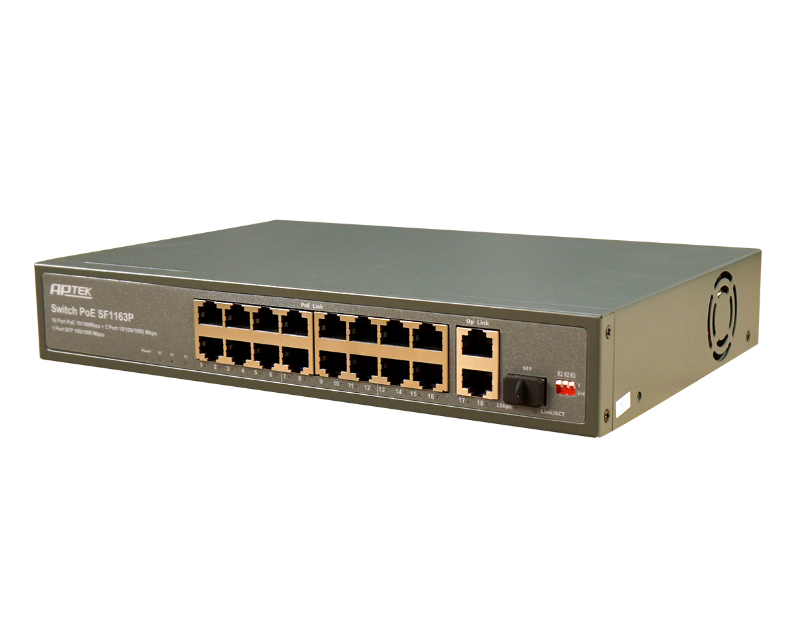 Switch APTEK SF1163P 16 Port POE - Hàng chính hãng