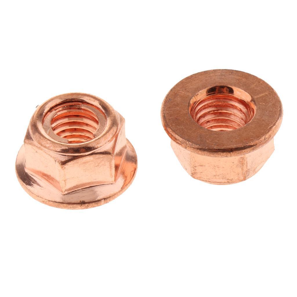 4X 12X M8 COPPER FLASHED EXHAUST MANIFOLD NUT 8MM NUTS HIGH TEMP for
