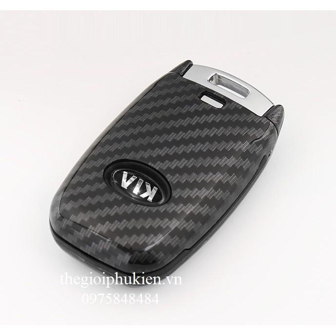 Ốp chìa khóa carbon bọc, bảo vệ chìa khóa dành cho xe Kia Cerato, K3, Sedona,…kèm móc đeo INOX