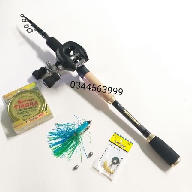 Bộ Cần Câu Máy Ngang Câu LuRe SHIMANO Kèm Máy Và Phụ Kiện