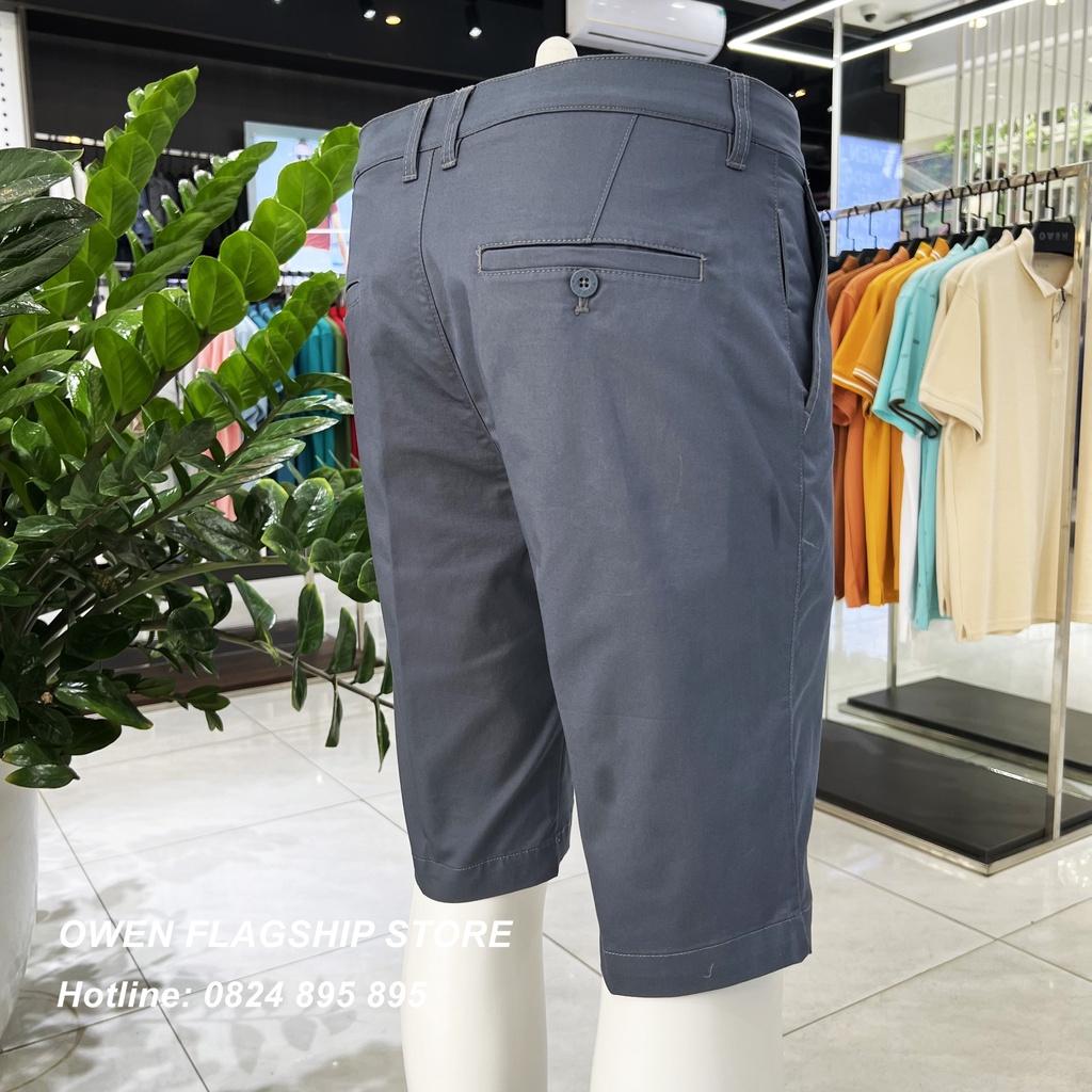 Quần short khaki nam OWEN màu xanh đá SK231290