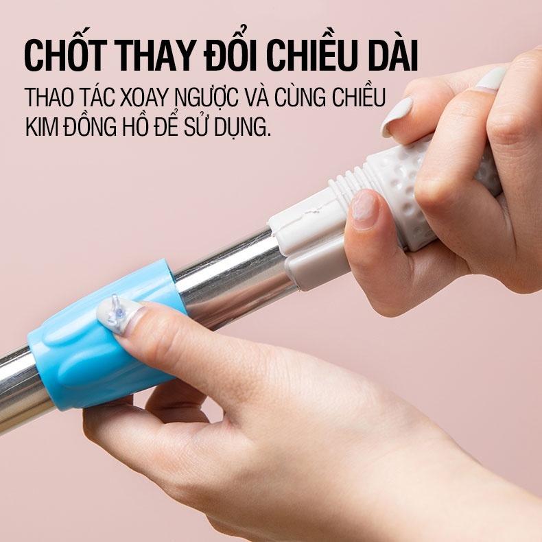 Chổi Gạt Nước Sàn Nhà Tắm Silicon Chống Trượt Xoay Bản To 52cm, Chổi Chà Sàn, Quét Nhà Thông Minh Cán Điều Chỉnh Độ Dài