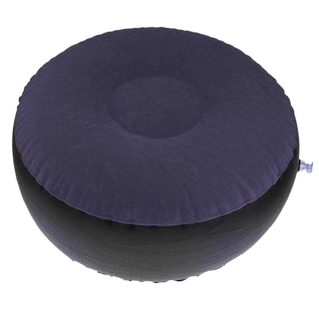 2x Portable Air Inflatable Stool Ottoman Chair For Fishing Bedroom Dark Blue