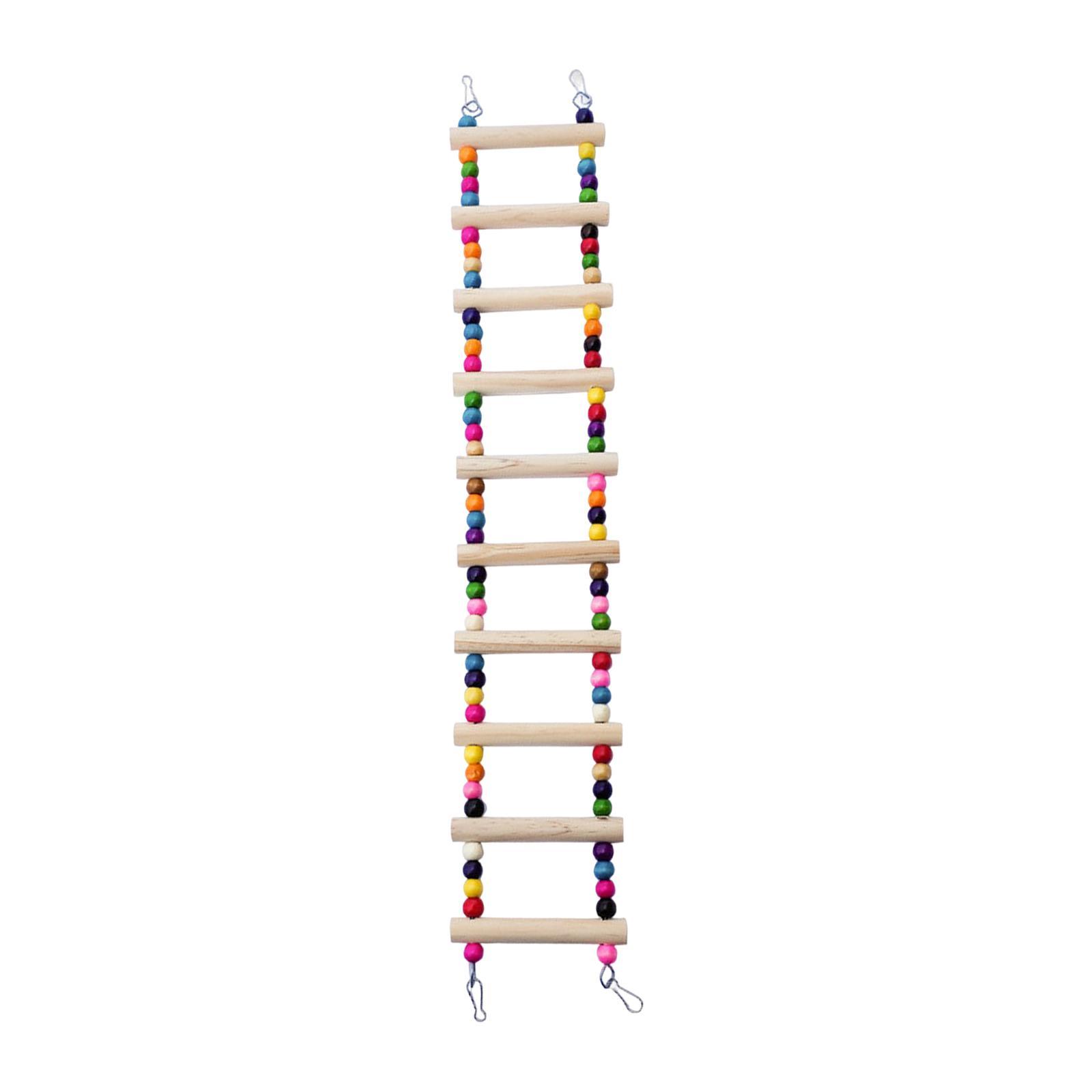 Wooden Ladder Bird Cage Wood Stand Parrot Chew Toy for Canaries Pet Supplies