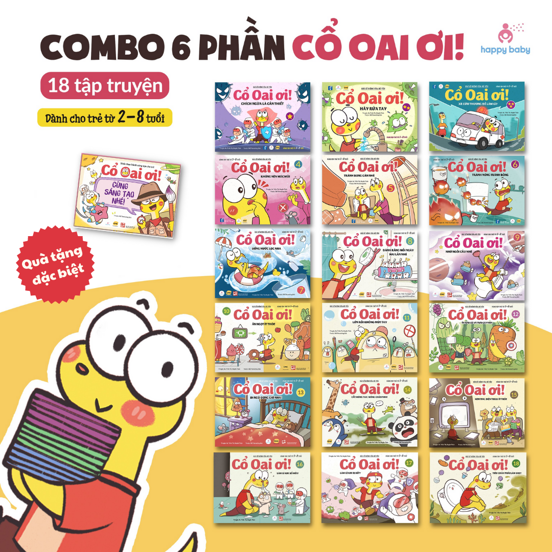 Combo 6 bộ truyện Cổ Oai ơi! + Workbook Cổ Oai ơi! Cùng Sáng Tạo nhé (Tặng Sticker Cổ Oai)