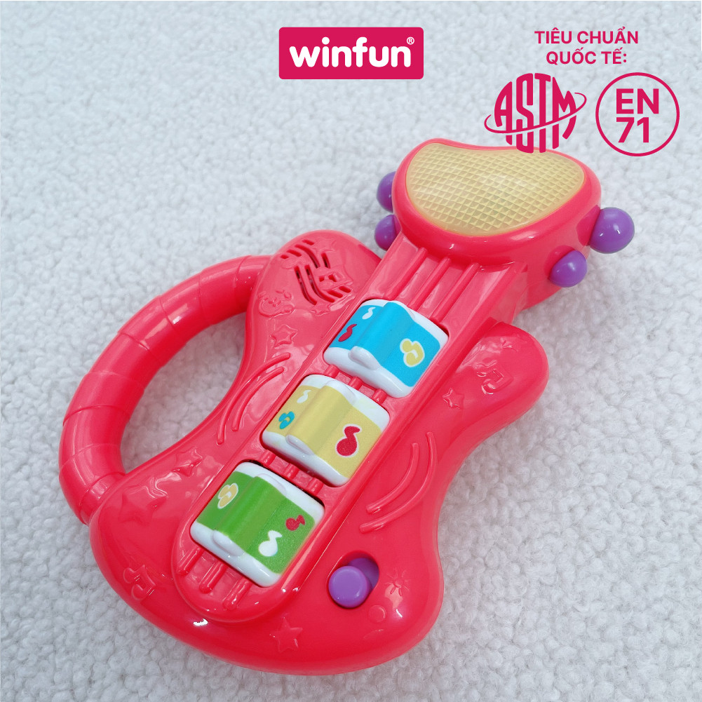 Đồ chơi âm nhạc WINFUN 0641 đàn guitar ghi ta cầm tay mini có đèn nhạc cho bé   - cho bé từ 6 tới 24 tháng