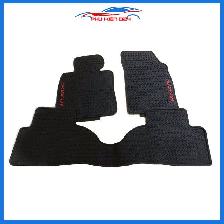 Thảm lót sàn cao su cho xe Mazda 2 2015-2016-2017-2018-2019-2022 đúc liền hàng chuẩn theo xe chịu lực tốt