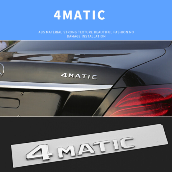 Tem, Decal logo inox 3D chữ nổi 4 MATIC dán xe đuôi ô tô, xe hơi G30209