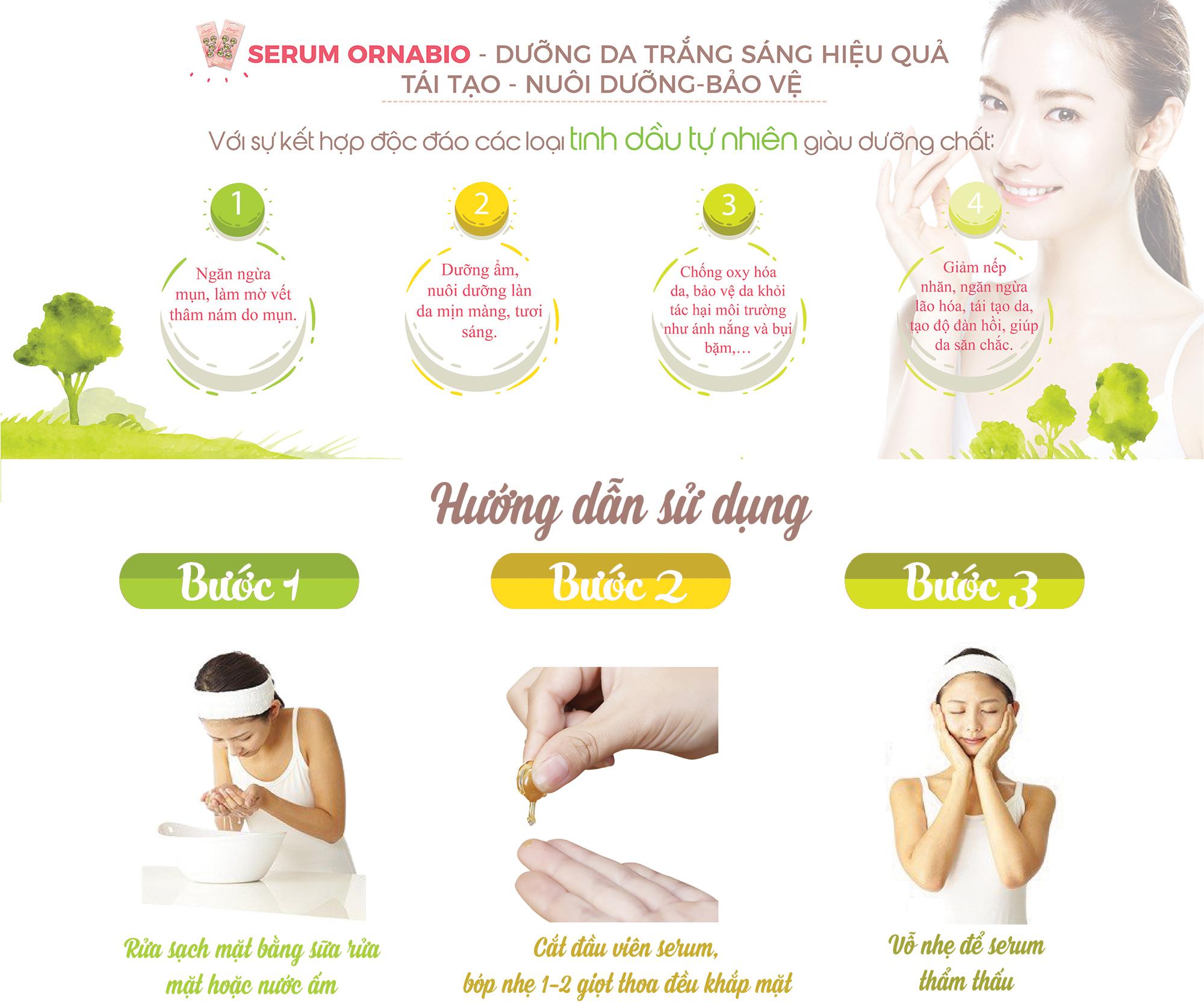 Viên Serum Dưỡng Da Ornabio Làm Mờ Thâm và Tái Tạo Da