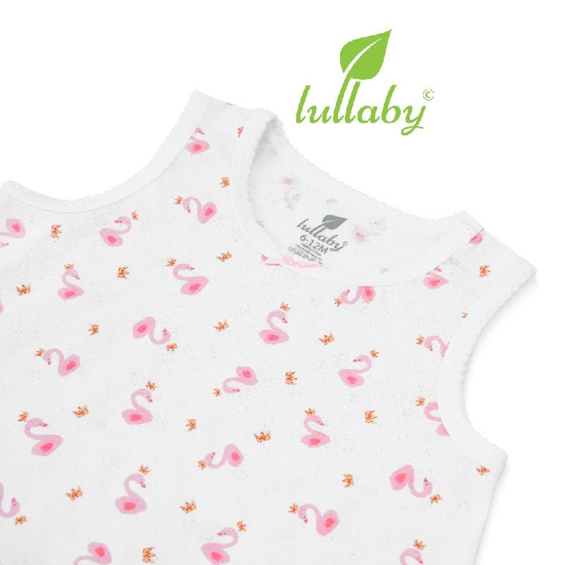 Đồ bộ bé gái Lullaby sát nách NH82B Trắng - Màu trắng,12-18 tháng