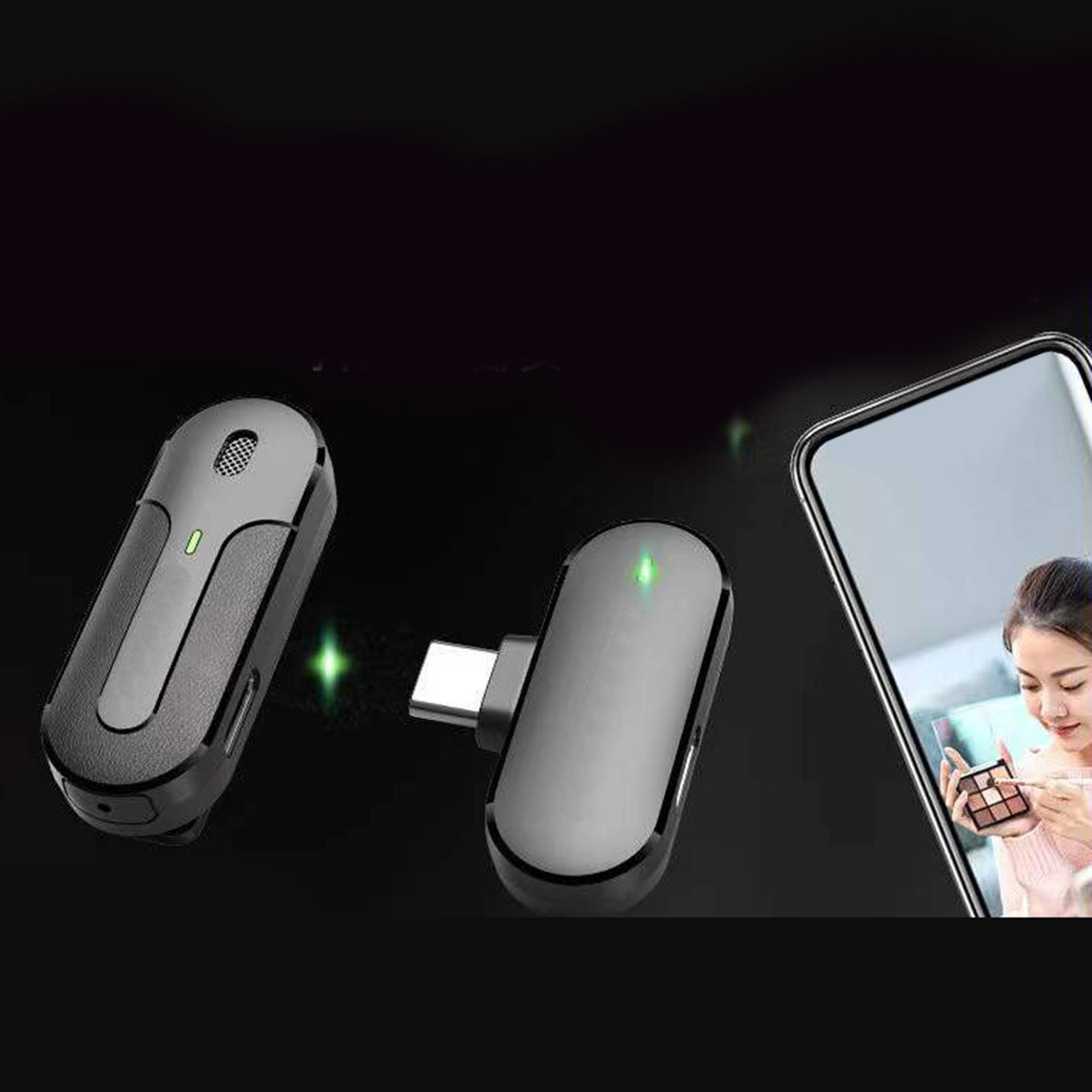 Wireless Lapel Mic Lavalier Microphone USB C with Charging Case Lavalier Lapel Mic