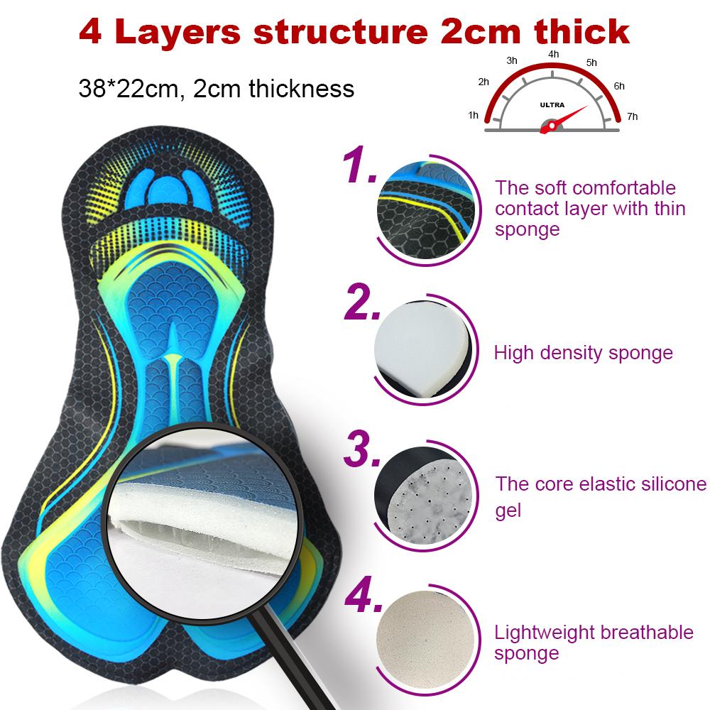 DAREVIE Đi Xe Đạp Bộ Mùa Hè Tay Dài Thoáng Khí Lớp Đế Người Đi Xe Đạp Jersey 3D GEL Mềm Miếng Bọt Biển Đi Xe Đạp Yếm Quần Phù Hợp Với Color: DVSET01 Size: Asian-4XL