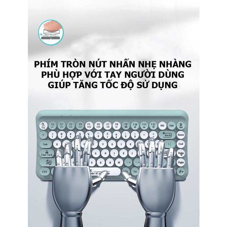 Bộ bàn phím mini 85 phím nút tròn và chuột không dây LANGTU LT700 dùng cho văn phòng - VL