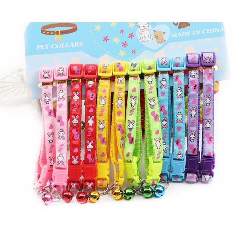 Vòng lục lạc chó mèo dây đeo cổ - phụ kiện chó mèo - size 1CM* (20-31 cm) nhiều hoa văn