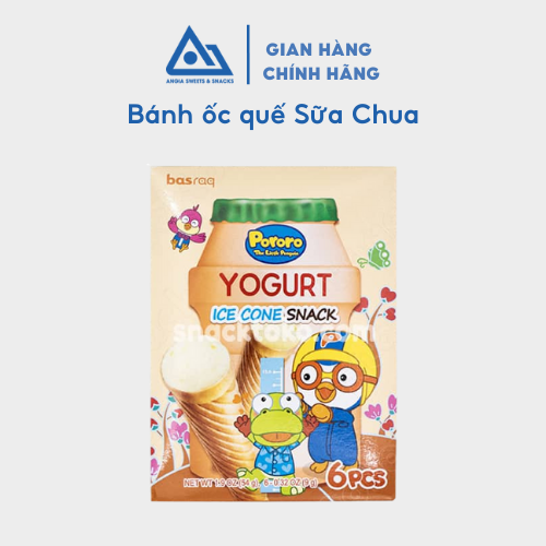 Bánh kem ốc quế Pororo Hàn Quốc 54g, bánh ăn vặt cho bé đủ vị chuối socola dâu sữa chua An Gia Sweets Snacks