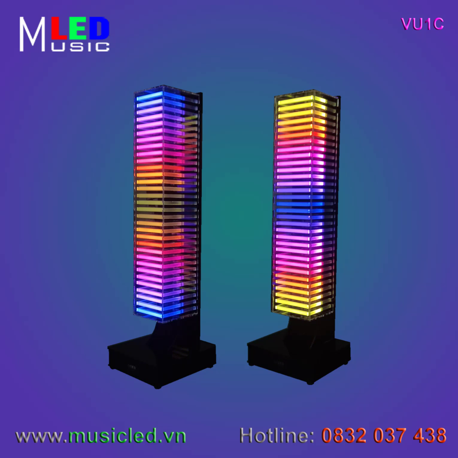 Đôi đèn Music LED nháy theo âm lượng nhạc cỡ nhỏ (VU1C)