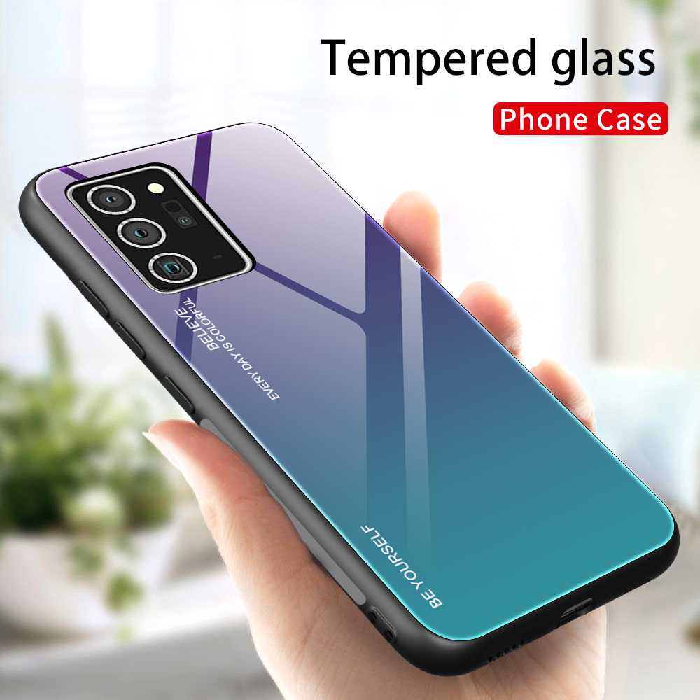 Ốp lưng kính màu Gradient viền dẻo dành cho Samsung Galaxy Note 20 Ultra / Note 20 Ultra 5G