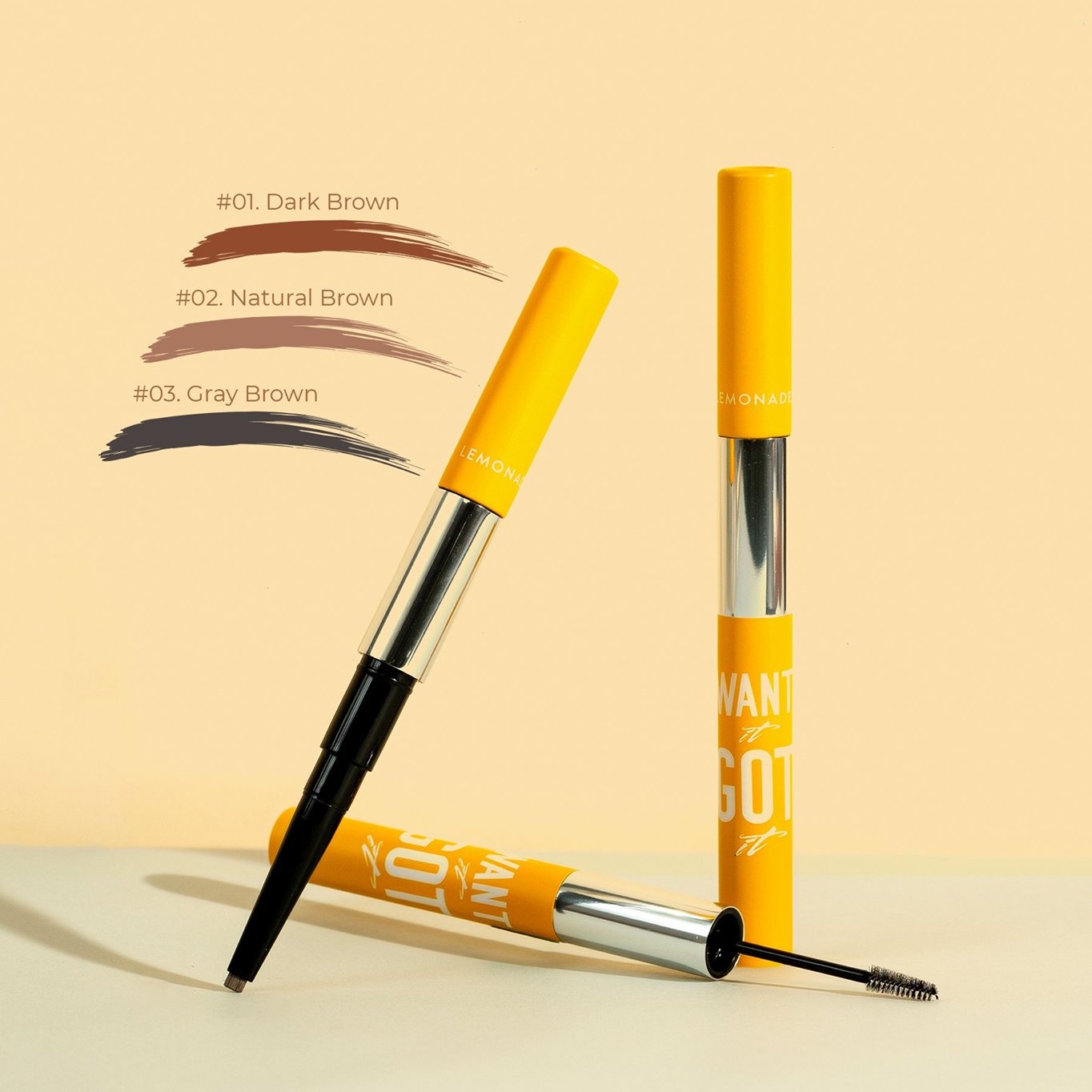 Combo Lemonade Chì kẻ mày 2 đầu Want It Got It 2.75g và Son lót làm đầy rãnh môi Lip Filler 4.5g