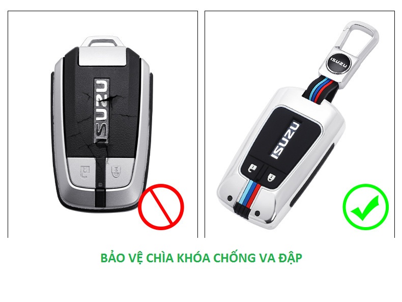 Ốp Bảo Vệ Chìa Khóa Xe Isuzu Hợp Kim Kẽm