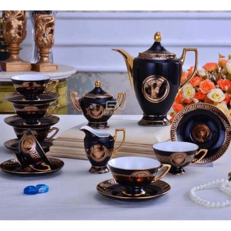 Bộ cà phê sứ xương đen