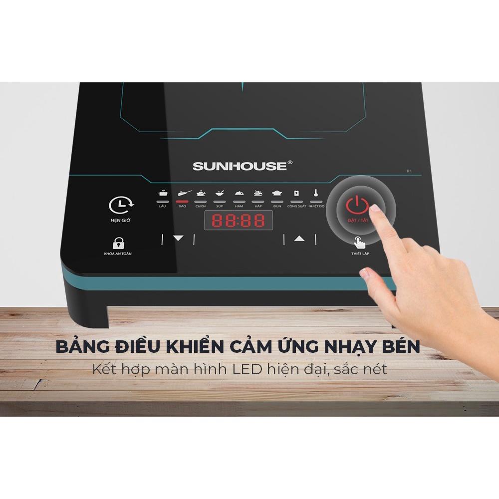 Bếp từ đơn Sunhouse SHD6873, Công suất 2200W, Mặt kính ceramic siêu bền, Phím bấm cảm ứng hiện đại, Hàng chính hãng - Bảo hành 12 tháng