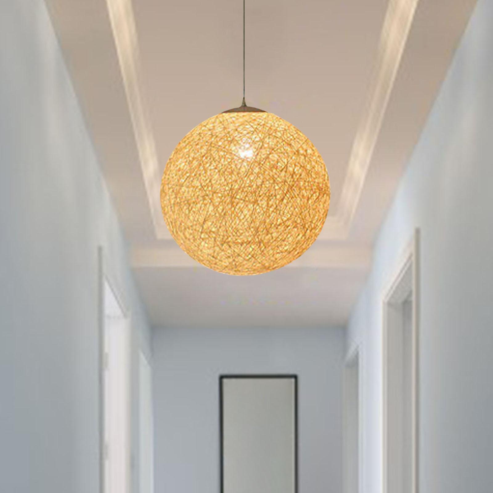 Rattan Ball Lantern Pendant Lamp Chandelier Hanging Light for Farmhouse