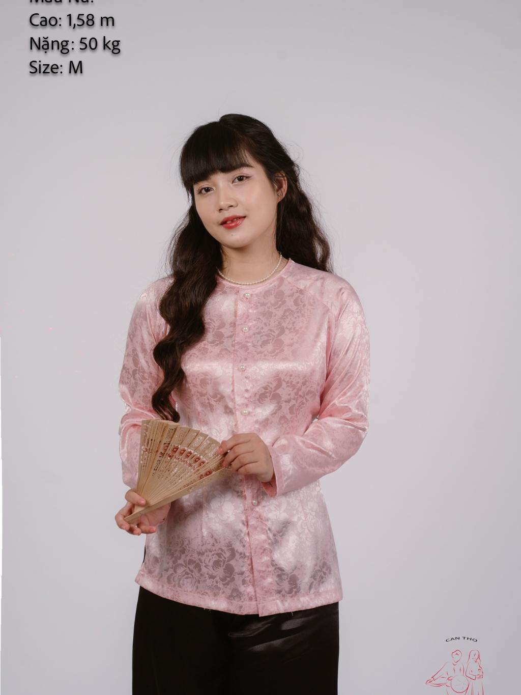 Áo lẻ bà ba gấm Trắng/ Hồng lợt/ Xanh dương/ Hồng đào/ Xanh ngọc- Có bộ bà ba Bigsize- may sỉ bà ba toàn quốc - May bộ b - 1áo lẻ gấm trắng