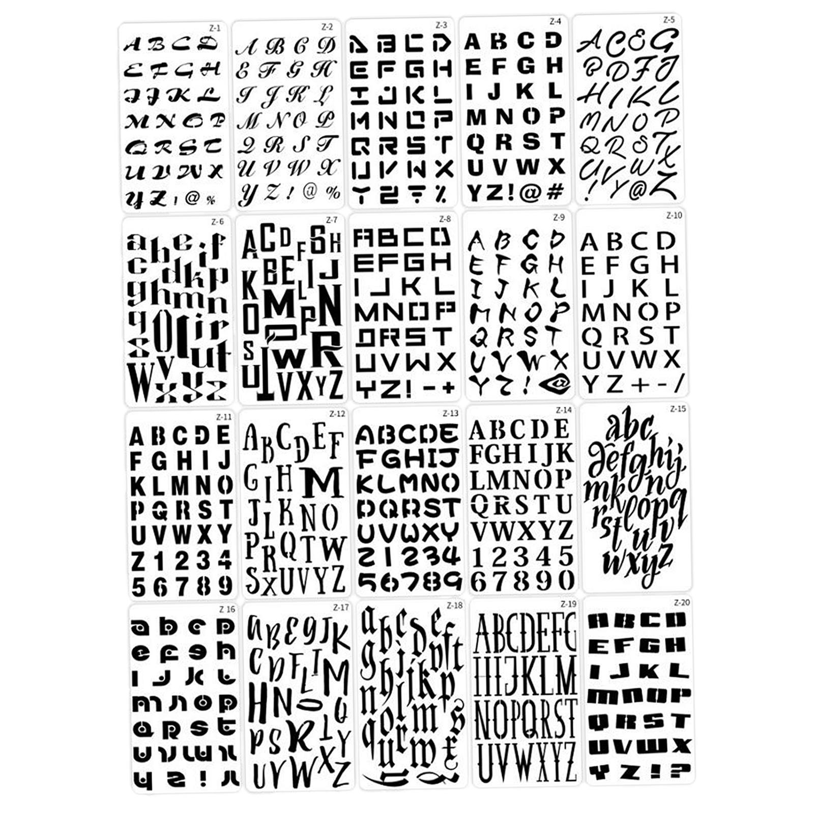 20Pcs Letters Numbers Stencils Alphabet Crafts for DIY Scrapbooking Card Making