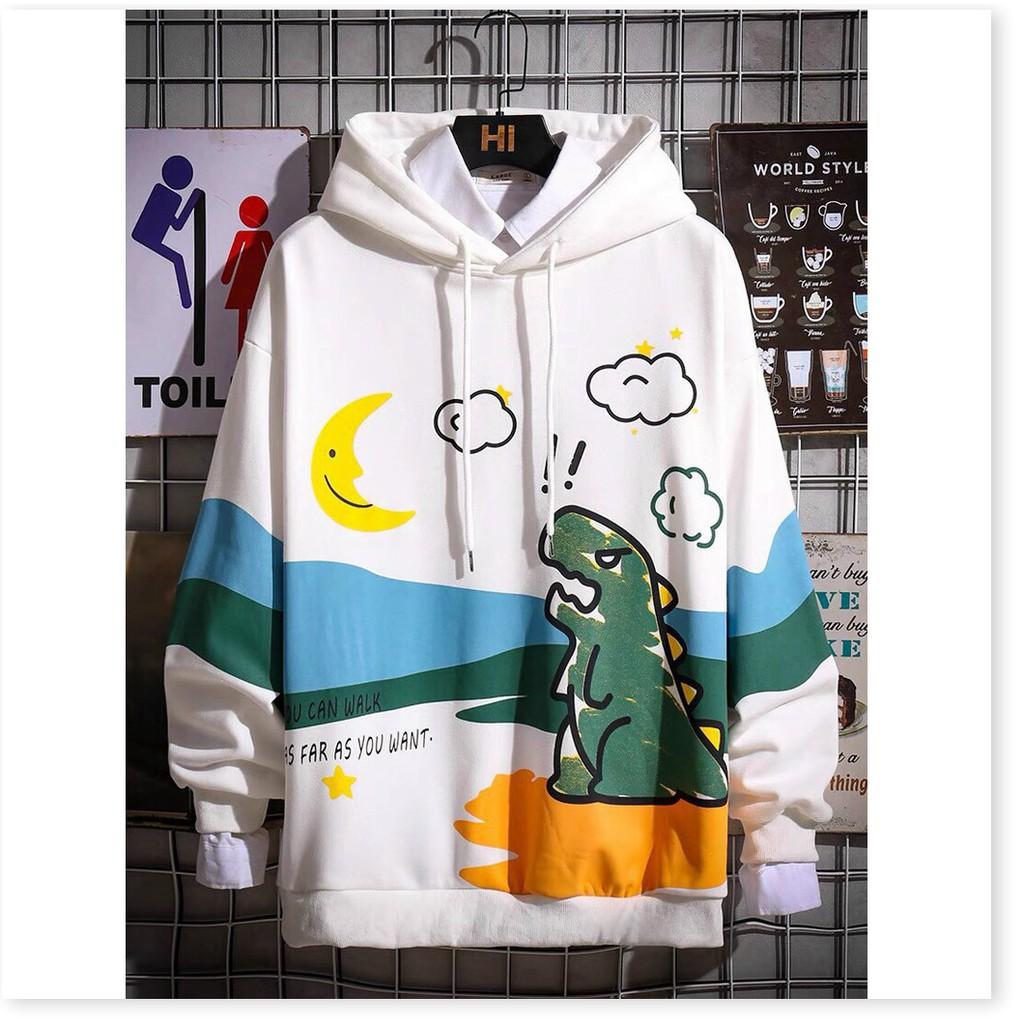 ÁO HODDIES KHỦNG LONG CÓ MŨ CỰC CHẤT HOẠ TIẾT ĐẸP 2021 KHANH AN FASHION