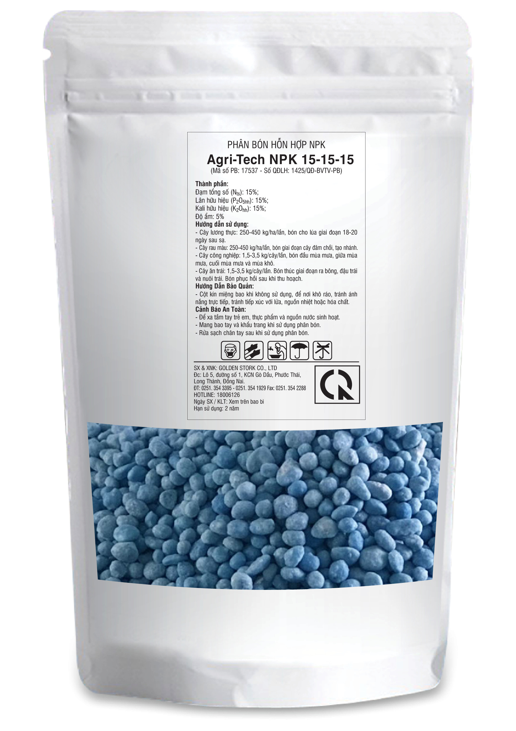 Phân bón Agri-tech NPK 15-15-15 (1kg)