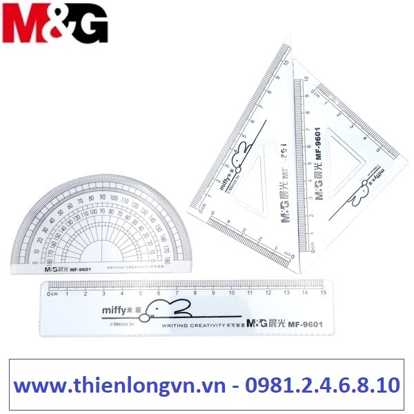 Thước bộ eke 4 sản phẩm M&amp;G - MF9601  (giao màu ngẫu nhiên)