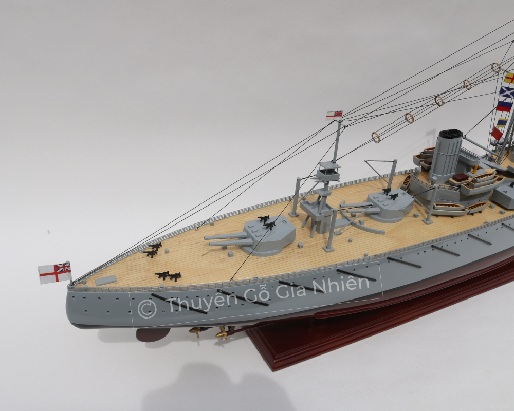 Mô Hình Thuyền Gỗ Phong Thủy Dạng Thuyền Chiến HMS DREADNOUGHT Chính Hãng Hàng Xuất Khẩu Chất Lượng Cao