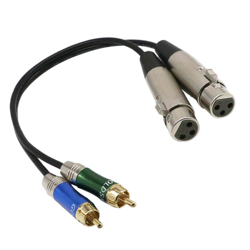 Dây Cáp Âm Thanh Từ Dual Xlr Female Tới Dual RCA Male Patch, Màu Đen