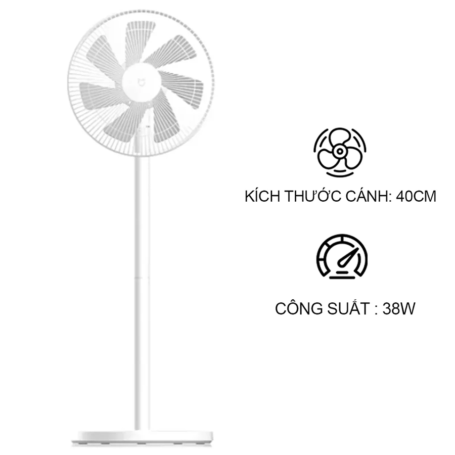 Quạt Đứng XIAOMI Mi Smart Standing Fan 2 Lite - Hàng chính hãng