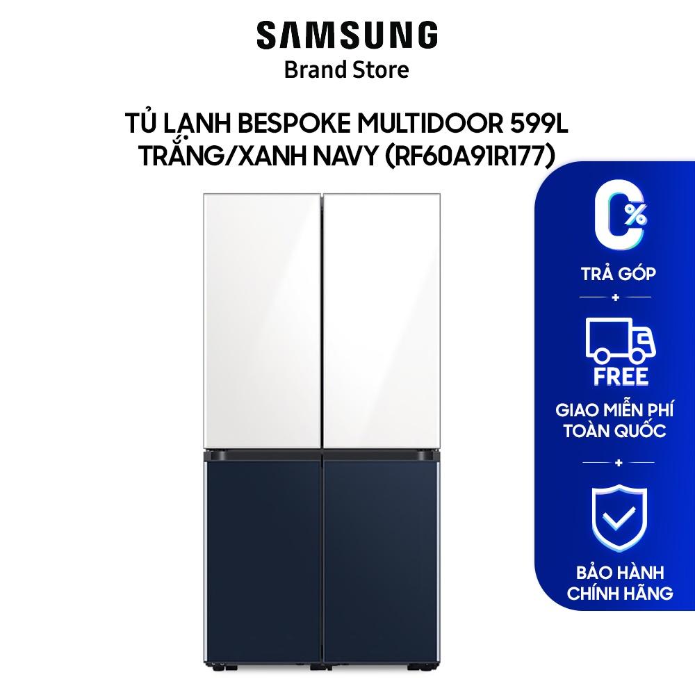 [Hàng chính hãng] Tủ lạnh BESPOKE Multidoor Samsung 599L Trắng/Xanh Navy (RF60A91R177)