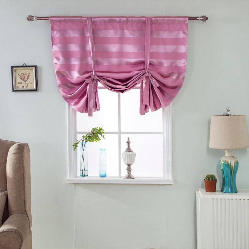 Blackout Tie Up Roman Window Curtain Shade Voile 46x63 Inch