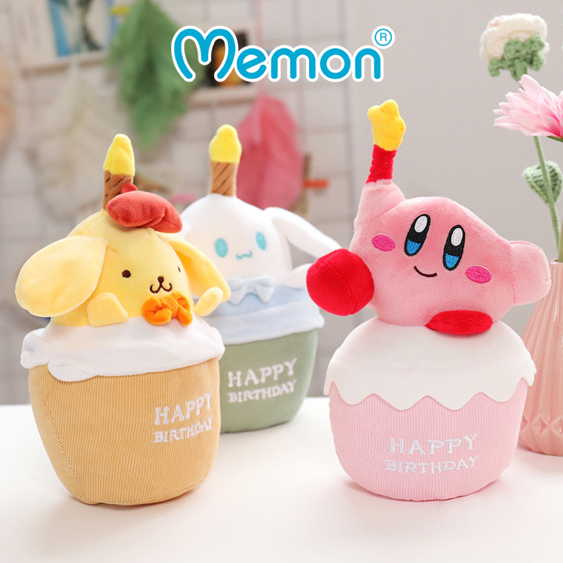 Gấu Nhạc Bánh Kem Chúc Mừng Sinh Nhật ( Phát Nhạc Happy Birthday Có Đèn ) 22cm Cao Cấp Memon