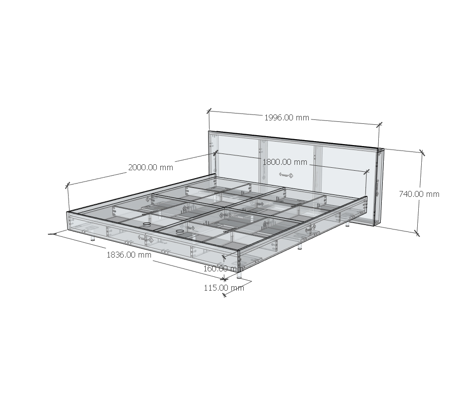 [Happy Home Furniture - 100% GỖ TỰ NHIÊN] JOCASTA, Giường ngủ chân sắt, 204cmx28cm(DxC), GNG_166,GNG_167,GNG_168,GNG_169