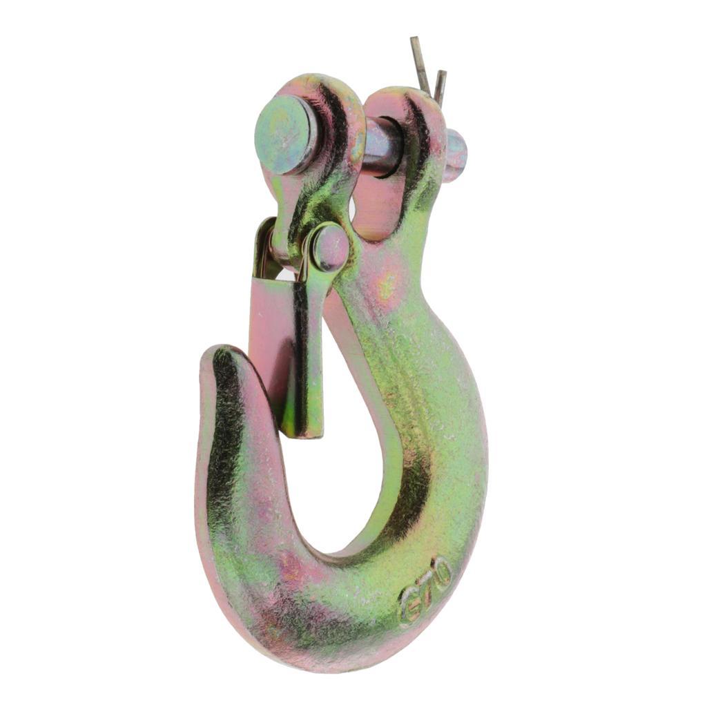 2 Pieces 1/4" Clevis Winch Hook Heavy Duty Slip Hook Zinc Plated Alloy