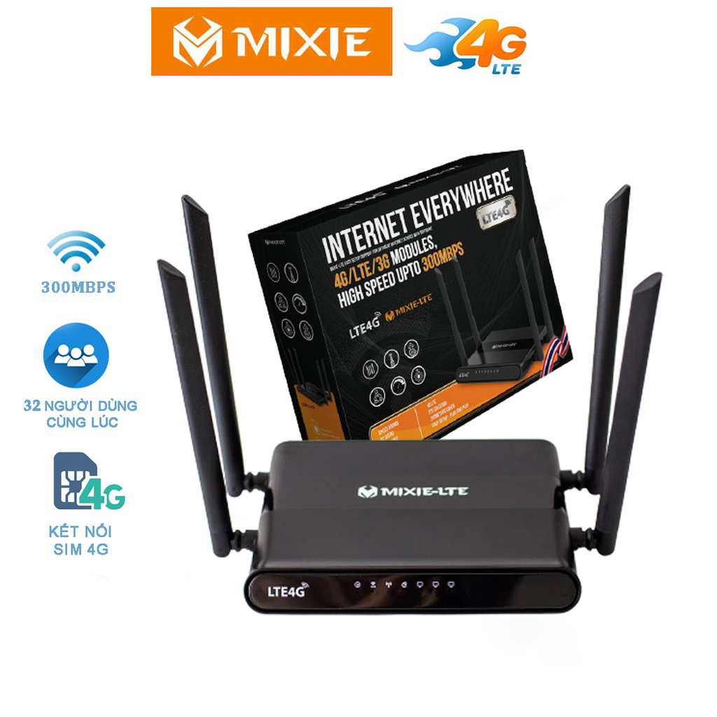 Bộ Phát Wifi 4G LTE Di Động Cao Cấp Mixie - Hàng Nhập Khẩu Thái Lan - Tốc Độ Cao - Sử Dụng Di Động phát wifi oto, xe khách 32 uers