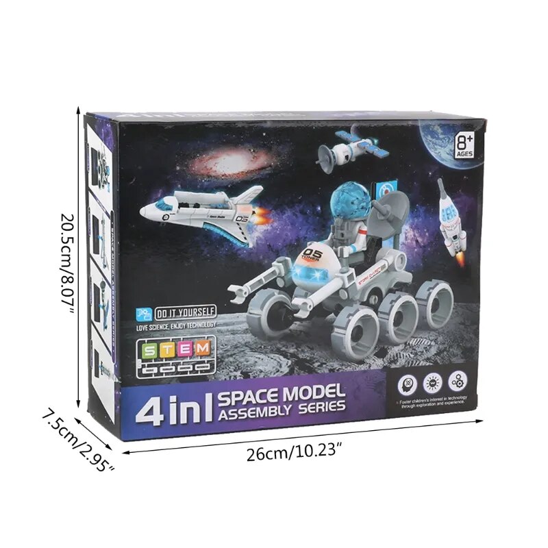 QUÀ TẶNG ĐỒ CHƠI CHO BÉ TRAI | BỘ LẮP RÁP STEM TRƯNG BÀY 4 MẪU DU HÀNH VŨ TRỤ | 4 IN 1 SPACE MODEL ASSEMBLY SERIES