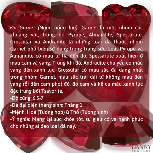Nhẫn Nữ Danny Jewelry Bạc 925 Xi Rhodium Đính 5 Viên Đá Garnet N0110