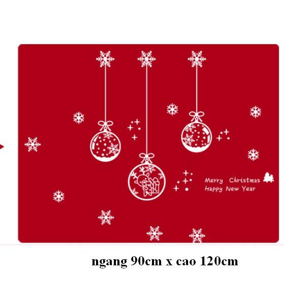 Decal trang trí noel hít tĩnh điện hai mặt không dơ kính Mẫu Trái Châu